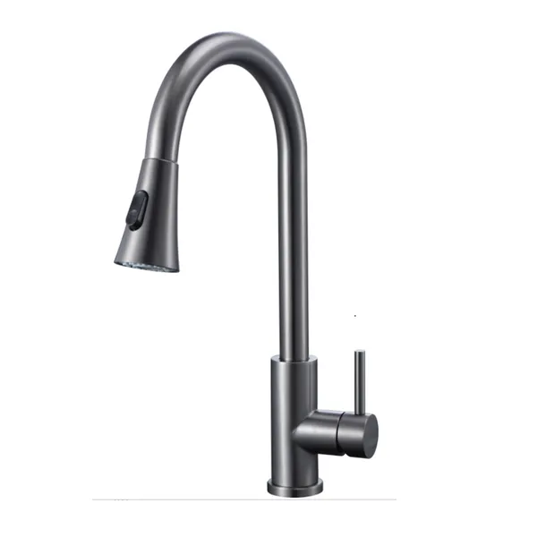 Stainless Steel Kitchen Faucet With PullDown Sprayer Sink Faucet Brushed/Electroplate/GunmetalGrey
