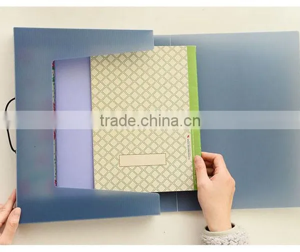 A4 Trasprent /frosted Fashion Plastic File Box With Fastener Suitable for Office photo-2