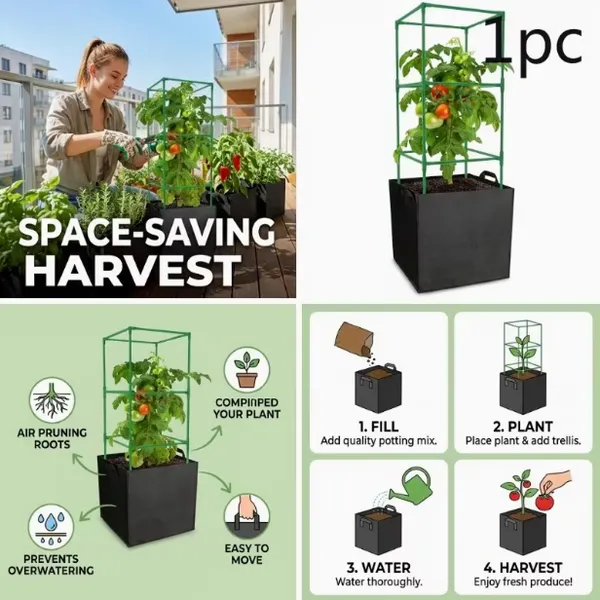 UV Resistant Square Grow Bags Heavy Duty Planter Bags for Outdoor Farming photo-5