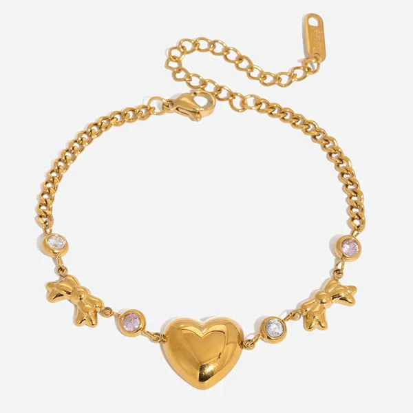 Custom Round Stainless Steel Rhinestone Charm Necklace - 18K Gold Plated Alloy photo-3