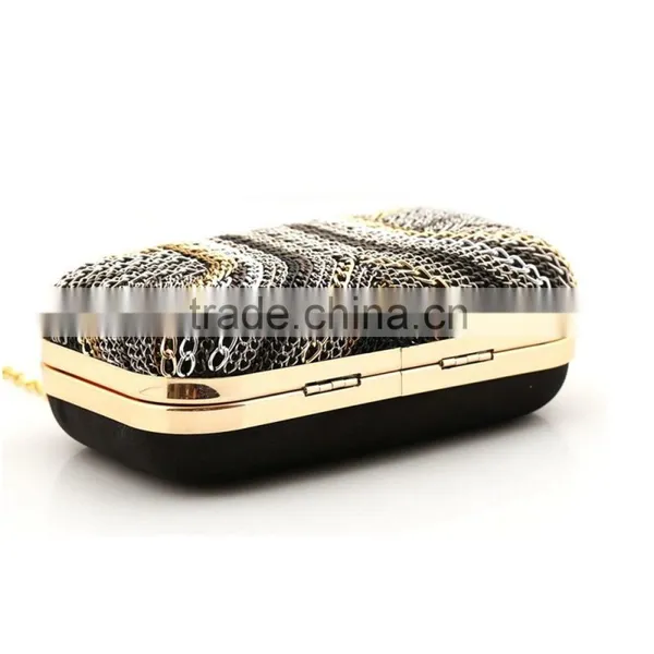 2015 NEW STYLISH WOMEN BAG METAL CHAIN FIXE0D EXQUISITE CLUTCH BAG photo-3