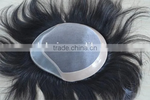 Top Quality 100% Brazilian Human Hair Men's Wig Toupee For Black Men Lace Top Toupee photo-2
