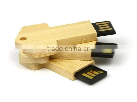 Hot Selling Bamboo Thin Thumb Drive 4GB Logo Printing photo-3