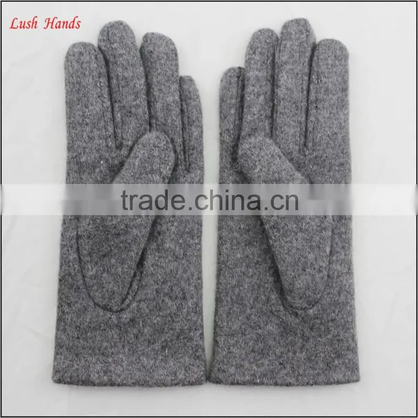 Ladies Cheap Grey Woolen Gloves With Finger Ring photo-4