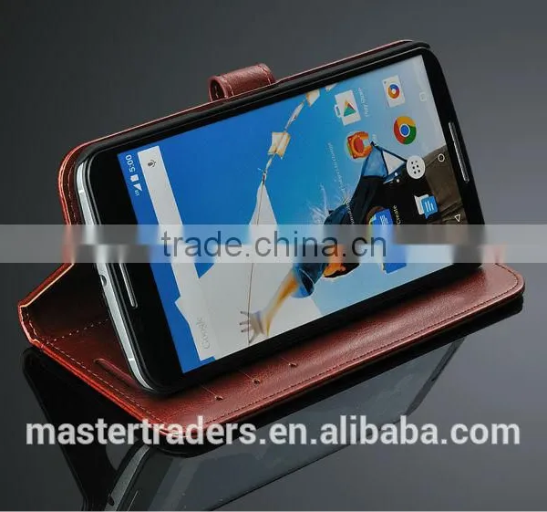 Original Fashion 64 Grain Stand Holder Wallet Flip PU Leather Case For Motorola Google 6 MT-3101 photo-4