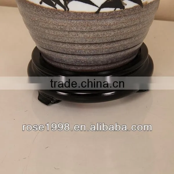 Stone Table Lamp in Brown Ceramic photo-3