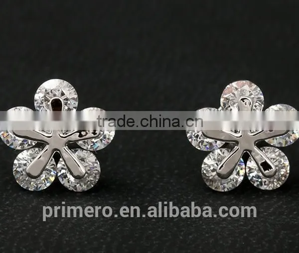 New Top Design Cubic Zircon Glittering Snowflake Stud Earrings photo-6