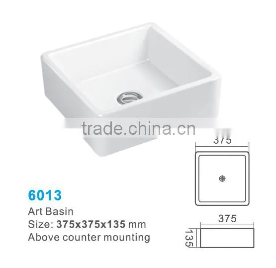 Hanging Ceramic Sink Above Counter Art Basin for Bathroom photo-3