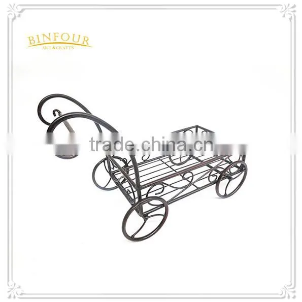 Metal Trolley Plant Stand Outdoor Indoor Deco Display Planters photo-4