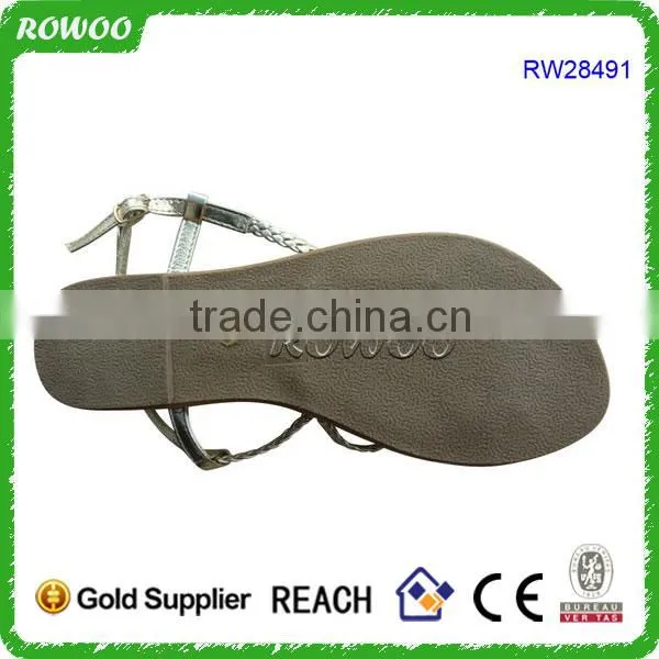 Gold Women's Crossing Over Flat Sandal photo-3
