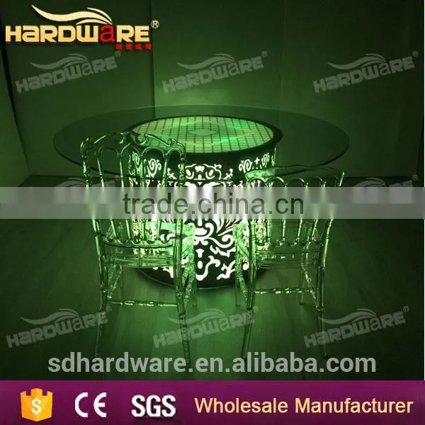 Bar Illuminated Table Round Led Glass Top Table Round Table photo-2