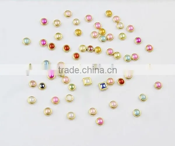 Metal Edge Round Square Nail Art Pearl With Diy Nail Art Decoration Hemming Nail Diamond Alloy ZX:SP529 photo-4