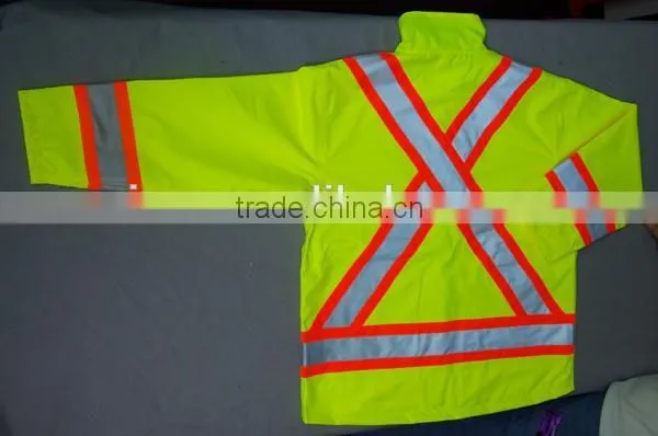 Cheap High Visible Winter Reflective Jacket Safety Jacket Workwear Waterpoof Yellow Winter Jacket photo-2