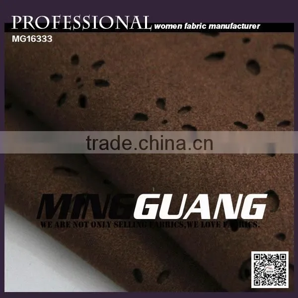 Fashional Young Lady's100% Polyester Punching Suede Fabric Hot Sell in Europe photo-6