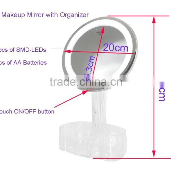 Touch Switch LED Makeup Mirror With a Clear Vanity Case photo-5