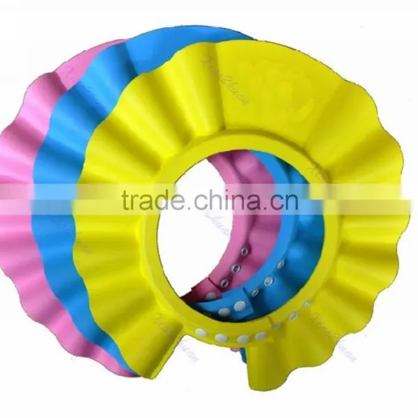 Colorful Baby Shower Hat Eco-friendly and Nontoxic Little Kids Child Shower Cap EVA Material Customized Logos Are Accepted