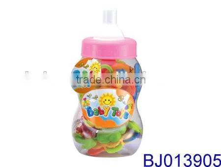 Cute Plastic Small Feeding Bottle With Infant Baby Rattles Toy photo-2