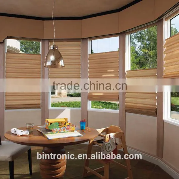 Bintronic Home Interior Design Top Down Bottom Up Honeycomb Motorized Sun Shades photo-4