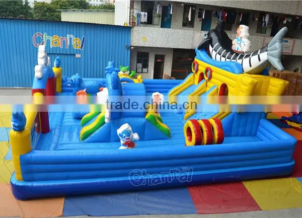 Popular Inflatable Blue Cat Funcity Giant Inflatable Playground for Children and Adult photo-2