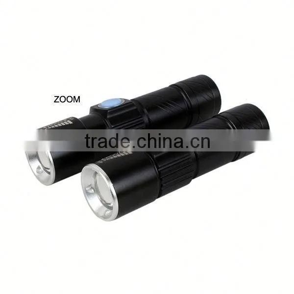 C92 Build in Battery Multifunction Mini Zoomable Tactical Usb Flashlight photo-2