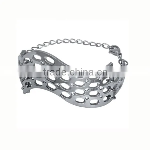 316L Stainless Steel Chain Design Factory Price Bracelets & Bangles Hinged Bracelet Bangle Christian Bangle Bracelets (LB8402)