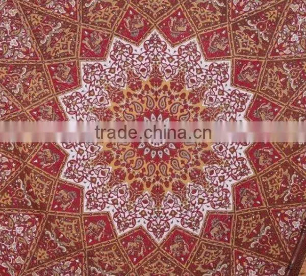 Red Mandala Tapestry Cotton Indian Tapestries Bohemian Wall Hanging Home Decor Beach Throw Bed Sheet Tapestry Indian Tapestries photo-3