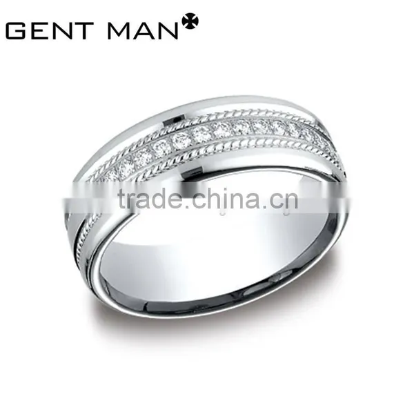 Popular CZ Rings 316L Stainless Steel Engagement Ring Titanium Trendy Ring photo-3
