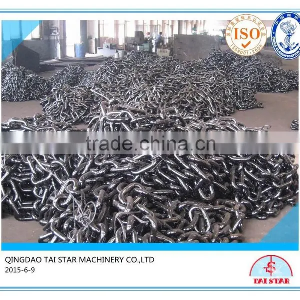 Marine Class U2 U3 Black Painted Studless Link Anchor Chain photo-5