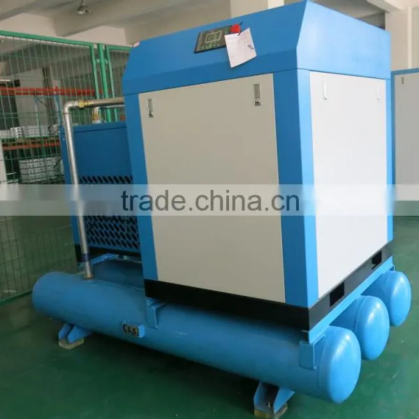 11KW Combined Rotary Oil Flooded Screw Air Compressor With Air Dryer Air Tank Air Filter photo-3