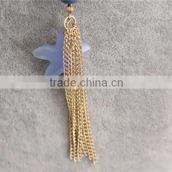 Factory Direct Bead Acrylic Necklace Fashion Blue Color Acrylic Statement Necklace photo-5
