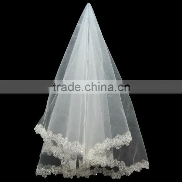 Wedding Dresses Long Veil Patterns Online Shopping French Lace Bridal Veils photo-5