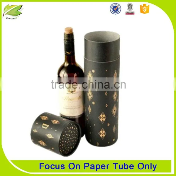 Luxury Custom Cardboard Matte Black Wine Tube