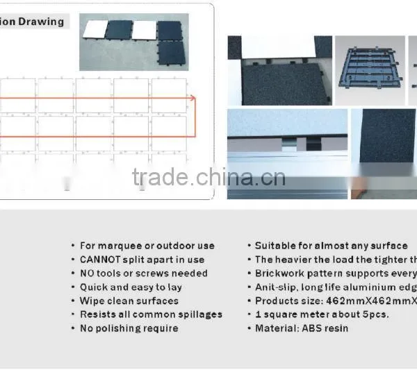 Portable Flooring, Dance Floor, Demountable Flooring. Black & White photo-3