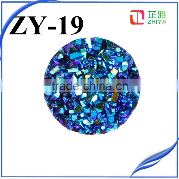 2016 Fashion Agate Geode Slice Pendant Big Round 12mm Silver Agate Druzy Tianium Druzy Cabochon photo-6