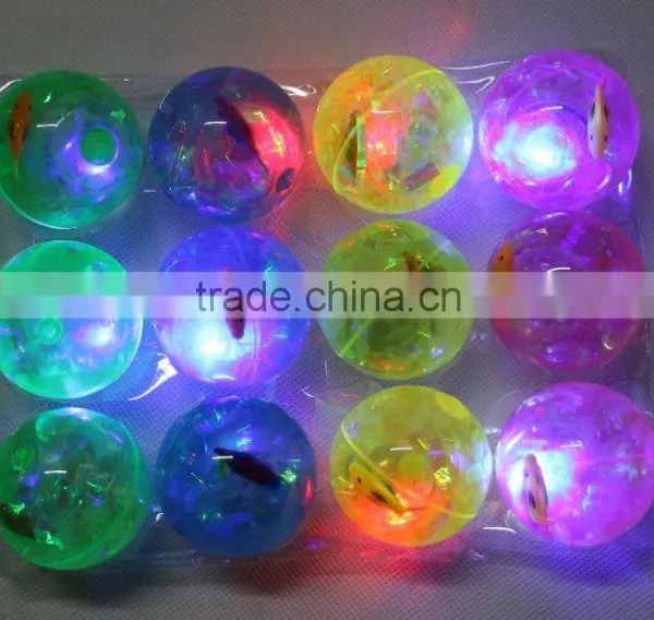 Factory Price 55mm Pvc Plastic Led Flashing Bouncy Water Ball Bouncing Toy Ball photo-2