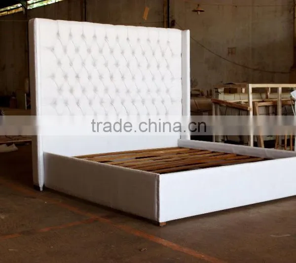Upholstered White Painted Bed
