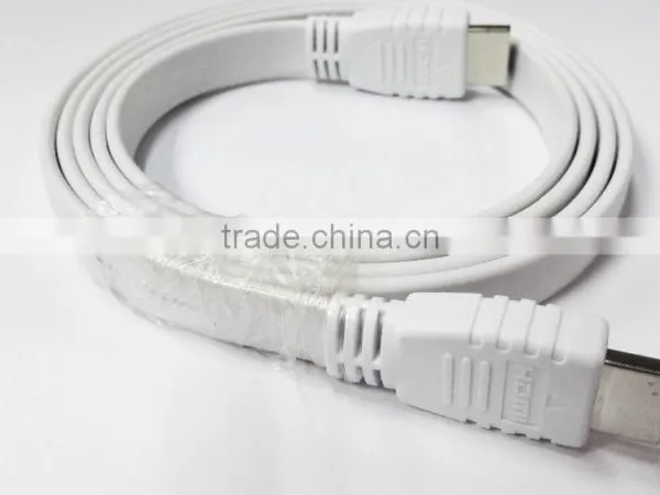 White Flat HDMI Cable With Nickel Plated 1M photo-2