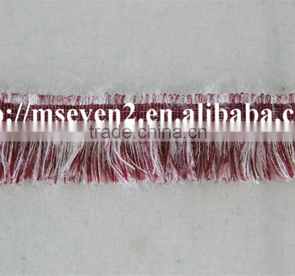 Good Looking Kintting Tassels Red and White Lace Trim for Garment Accessories photo-2
