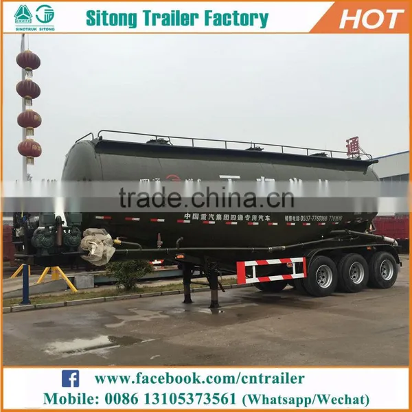 3 Axles V Shaped 45m3 Bulk Cement Silo Trailer Powder Transport Dry Bulk Trailer photo-4