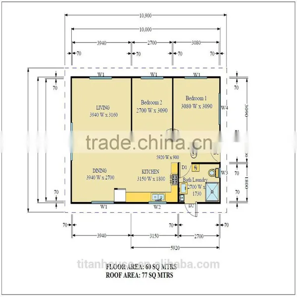2 Bedroom Prefab Homes 60sqm photo-3