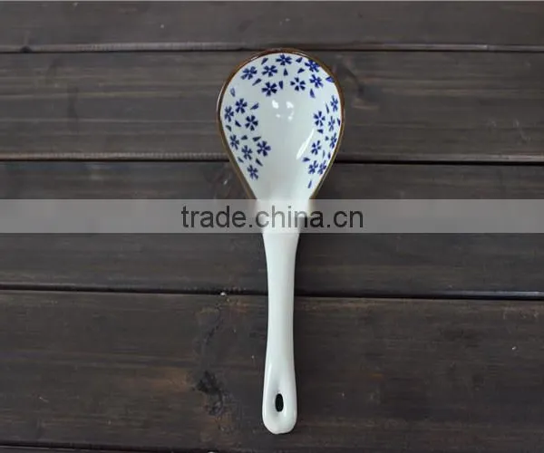 High Quality SP-1537 Haonai Factory Directly Big Ceramic Soup Spoon photo-4