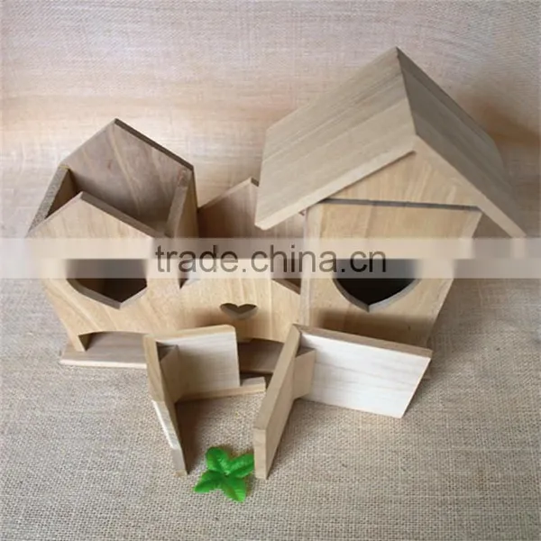 Wood Cutting Toys Toy Model Houses Low Cost Prefabricated Wood Houses Wood Toy Wood House With Heart Wooden Window photo-5