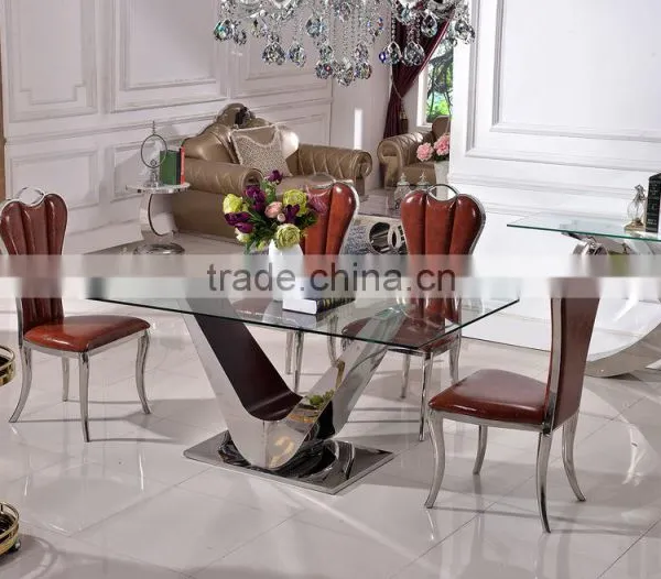 TH390 Modern Design Stainless Steel Dining Table and Chair Sets photo-2