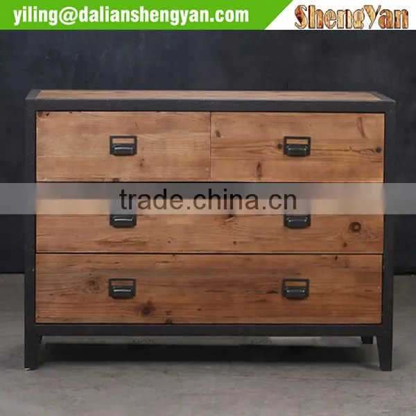 Metal&Wood Mixed 3 Drawers Chest, Cabinet photo-2