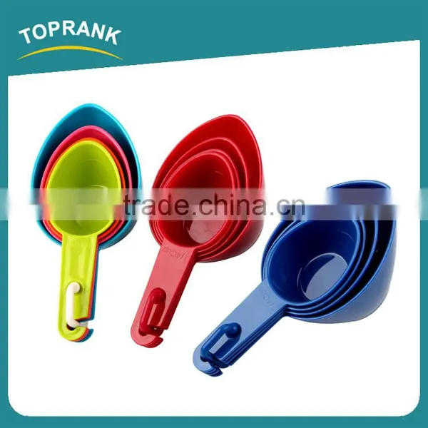 Toprank Colorful 4Pcs Measuring Cups and Spoons Set Plastic Measuring Tea Coffee Spoons In Various Sizes Measuring Scoop Set photo-2