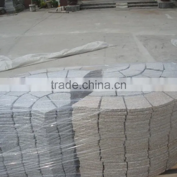 Fan Shape Granite Paving Stone Mixed Color Driveway Paving Stone photo-5