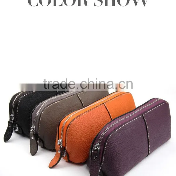 The First Layer of Leather Makeup Bag Ladies Hand Bag South Korean Portable Travel Package photo-4