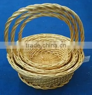 Handmade Wicker Household Decorations Wicker Basket of Fruit Brown Retro Basket Weaving Crafts Basket Spring Outing Picking Bask photo-4