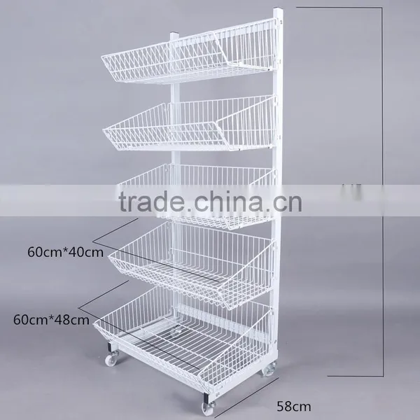 2016 Wholesale White Metal Storage Rack Shelf With Wheels photo-2