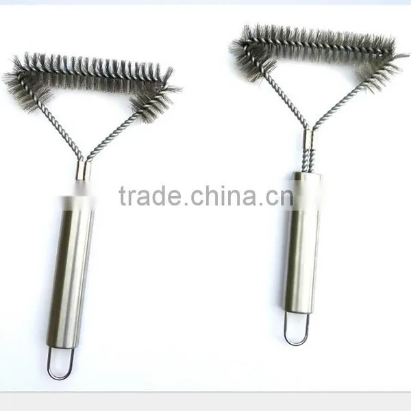 Wholesale Factory 12'' Bbq Cleaning Brush Brass Wire BBQ Grill Cleaning Brush BBQ Grill Brush photo-4